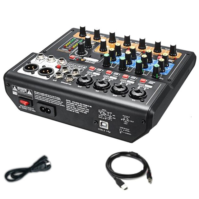 Professional 8 Channels Audio Mixing Console Mini USB Digital DJ Mixer