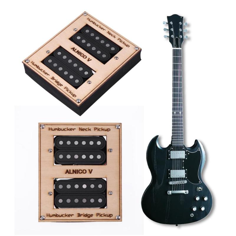 2pcs/box Electric Guitar Pickups Humbucker Double Coil Pickup Bridge Neck Set Guitar Parts Accessories Black